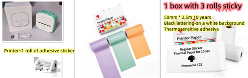 Portable Mini Thermal Label Printer Home Photo Printer Student Wrong