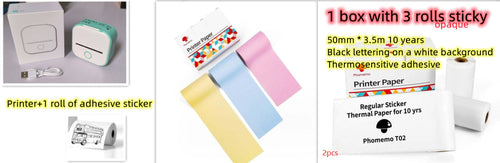 Portable Mini Thermal Label Printer Home Photo Printer Student Wrong