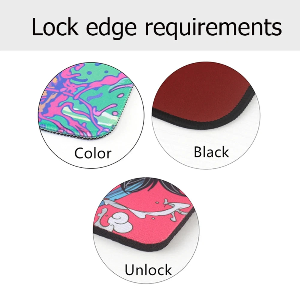 The Great Wave Off Kanagawa Black Gaming Mouse Pad Cushions Non-slip Pad Pad on The Table Carpet Gamepad Desk Gadget Mouse Mat