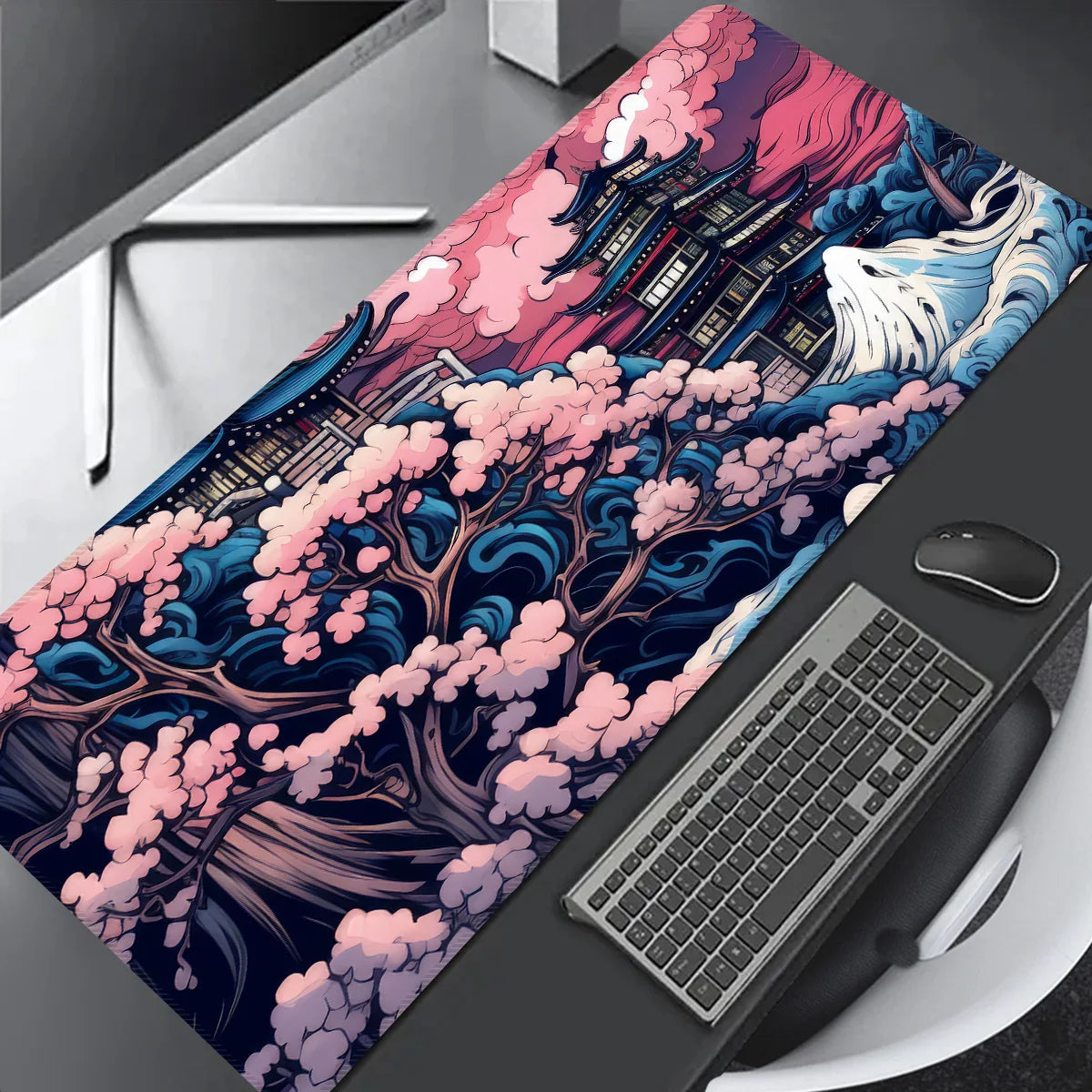 XXL Custom Branded High Quality Gaming Mouse Pad Durable Rubber Desk Pad with Stitched Sublimation Logo