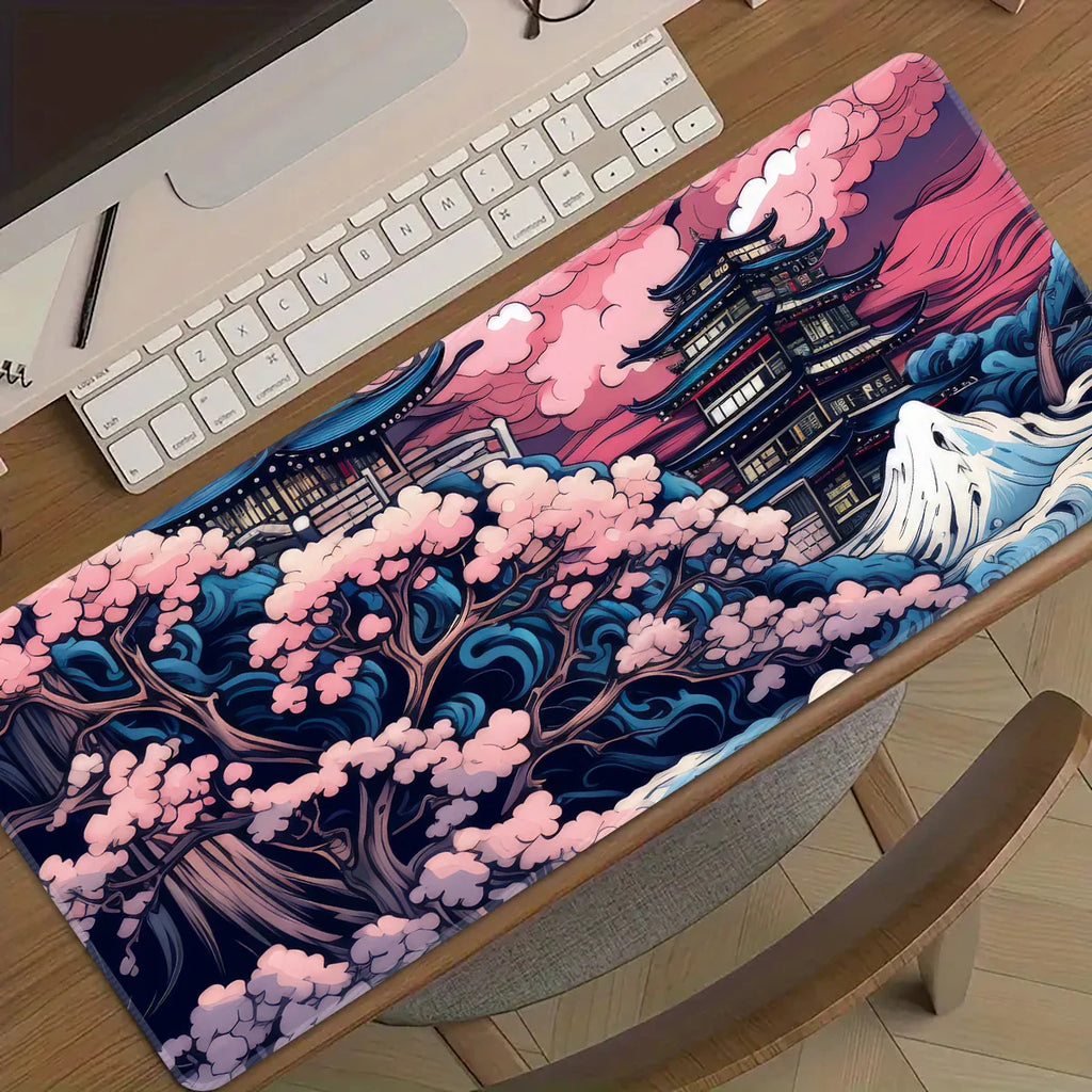 XXL Custom Branded High Quality Gaming Mouse Pad Durable Rubber Desk Pad with Stitched Sublimation Logo