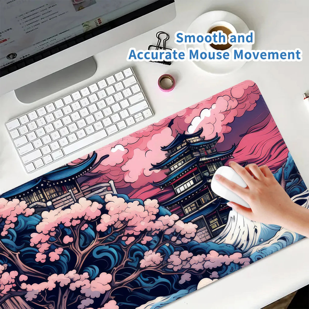 XXL Custom Branded High Quality Gaming Mouse Pad Durable Rubber Desk Pad with Stitched Sublimation Logo