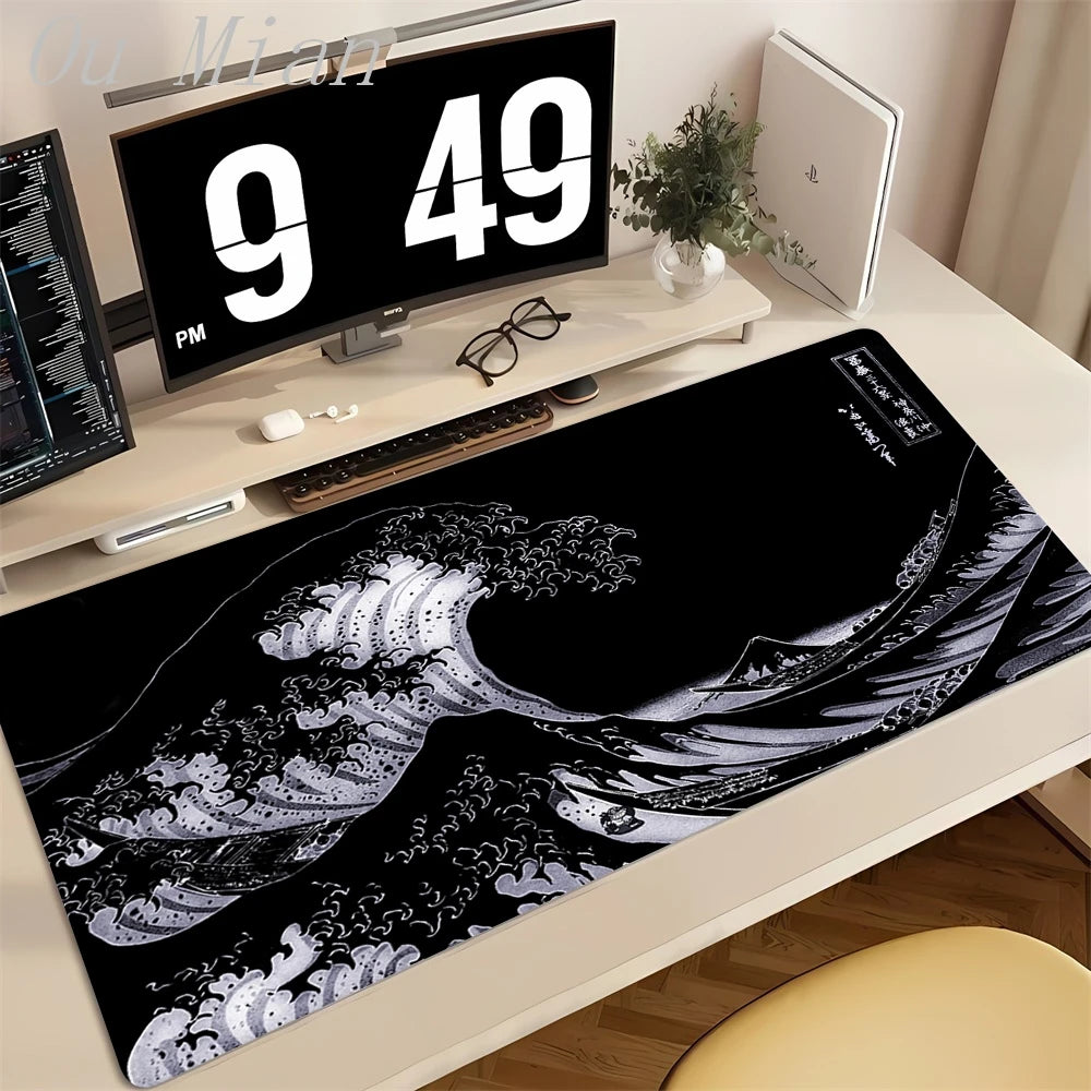 Japanese The Great Wave off Kanagawa Mouse Pad Large Computer Office Game Table Mats XL Rubber HD Gaming Mousepads Long Desk Mat