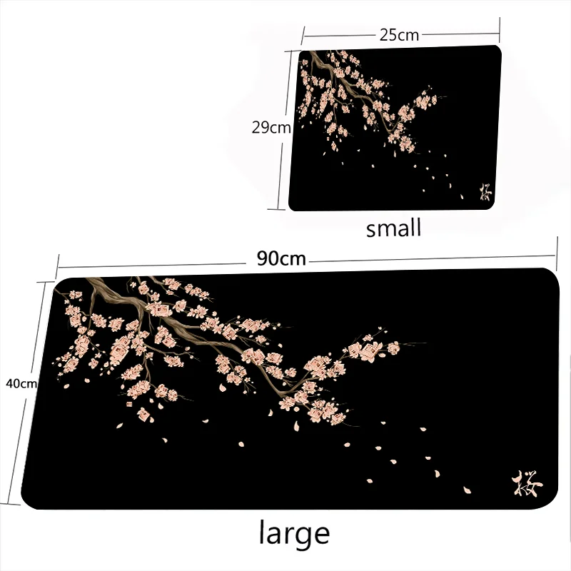 Japanese Style Pink Sakura Mouse Pad Black White XXL Gaming Office Mats Large Desk Mat Torii Art Rugs Laptop Gamer Table Cushion