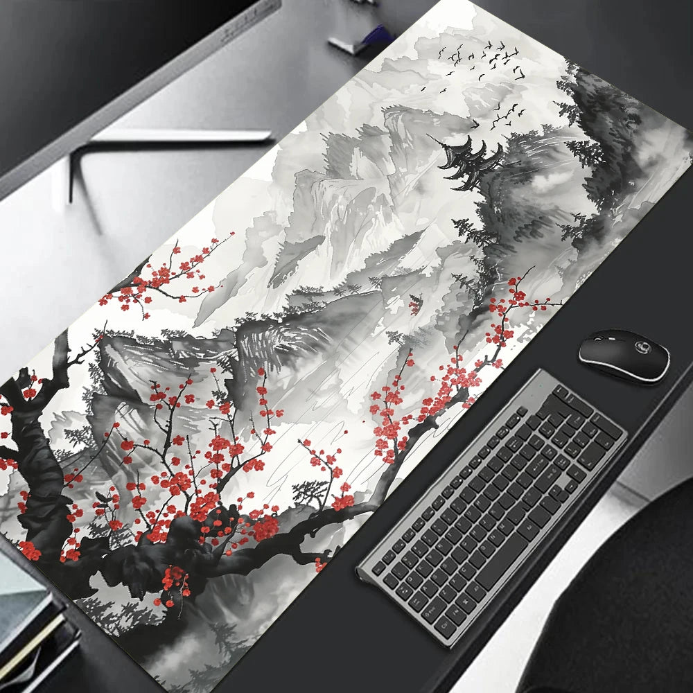 Cherry Blossom Mouse Pad Sakura Japanese Gaming Home Mousepad XXL Keyboard Mat Office Carpet Laptop Mice Pad Desk Accessory