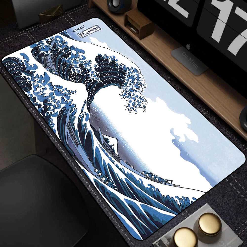 Japanese The Great Wave off Kanagawa Mouse Pad Large Computer Office Game Table Mats XL Rubber HD Gaming Mousepads Long Desk Mat