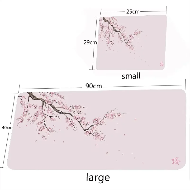 Japanese Style Pink Sakura Mouse Pad Black White XXL Gaming Office Mats Large Desk Mat Torii Art Rugs Laptop Gamer Table Cushion