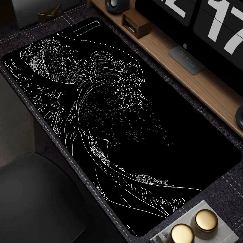 Japanese The Great Wave off Kanagawa Mouse Pad Large Computer Office Game Table Mats XL Rubber HD Gaming Mousepads Long Desk Mat