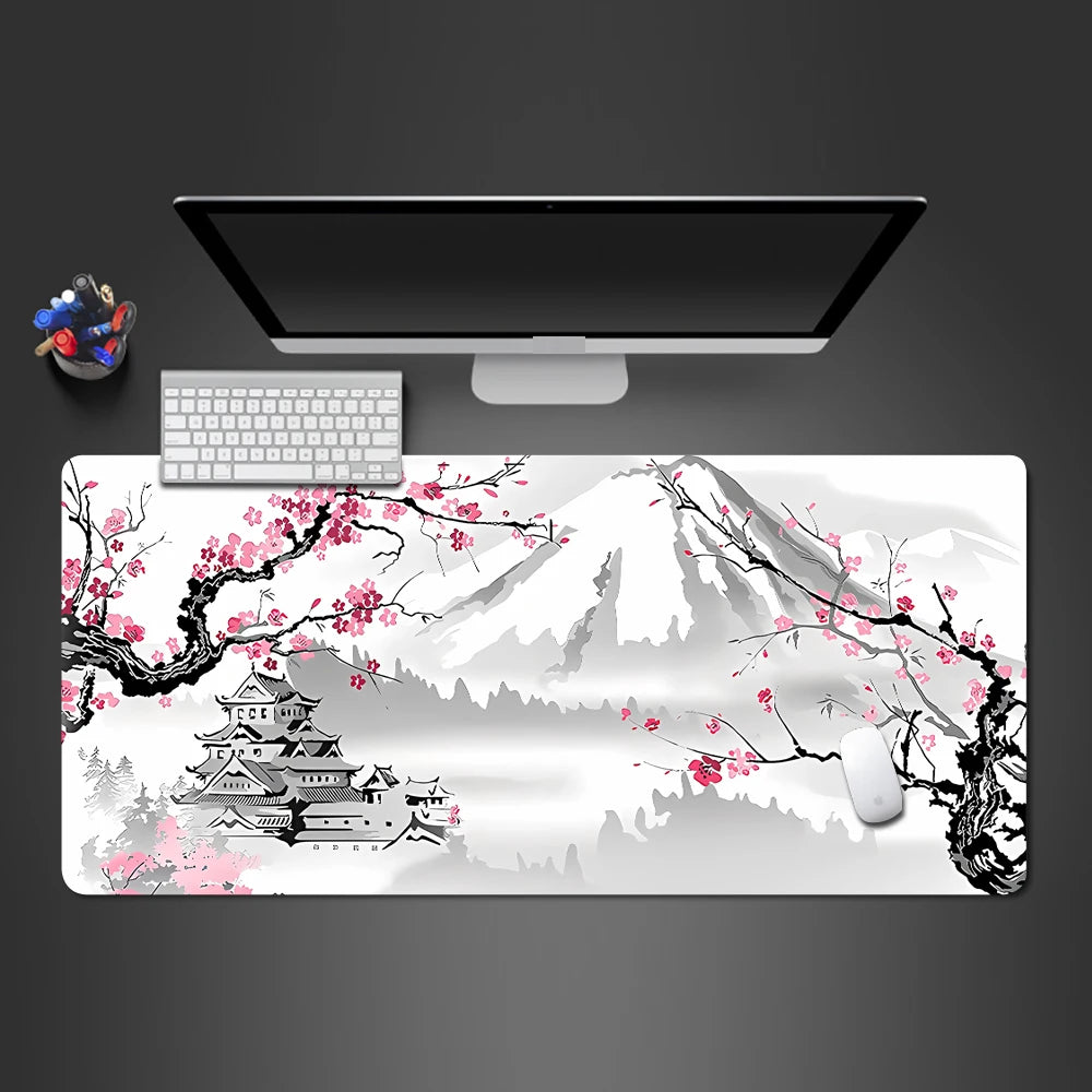 Cherry Blossom Mouse Pad Sakura Japanese Gaming Home Mousepad XXL Keyboard Mat Office Carpet Laptop Mice Pad Desk Accessory