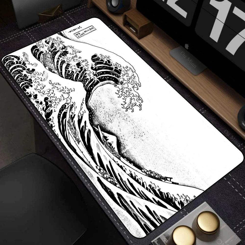 Japanese The Great Wave off Kanagawa Mouse Pad Large Computer Office Game Table Mats XL Rubber HD Gaming Mousepads Long Desk Mat