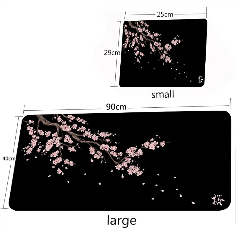 Japanese Style Pink Sakura Mouse Pad Black White XXL Gaming Office Mats Large Desk Mat Torii Art Rugs Laptop Gamer Table Cushion