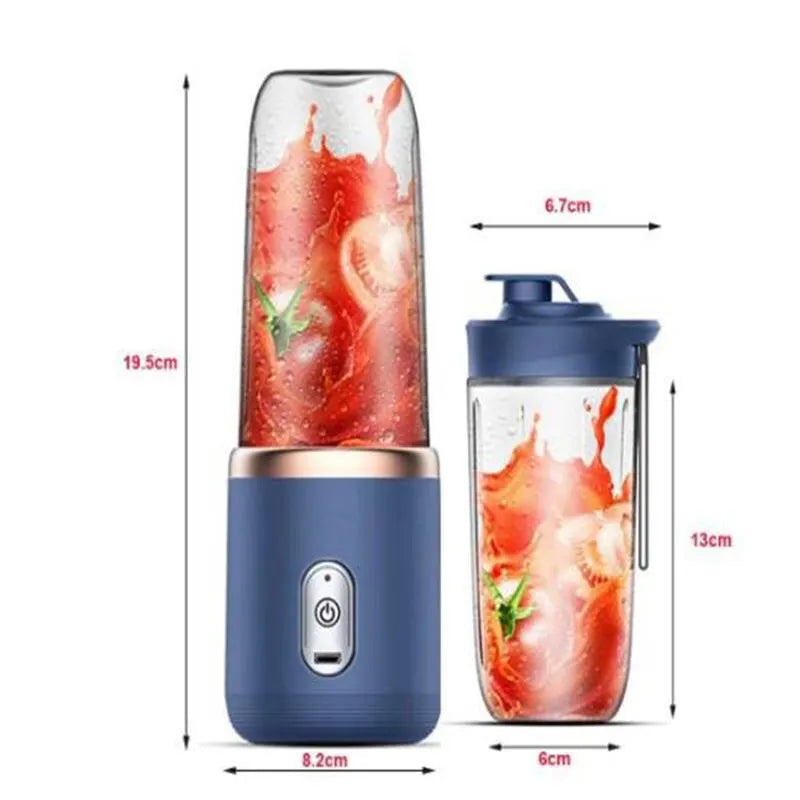 1pc Blue/Pink Portable Small Electric Juicer Stainless Steel Blade Cup