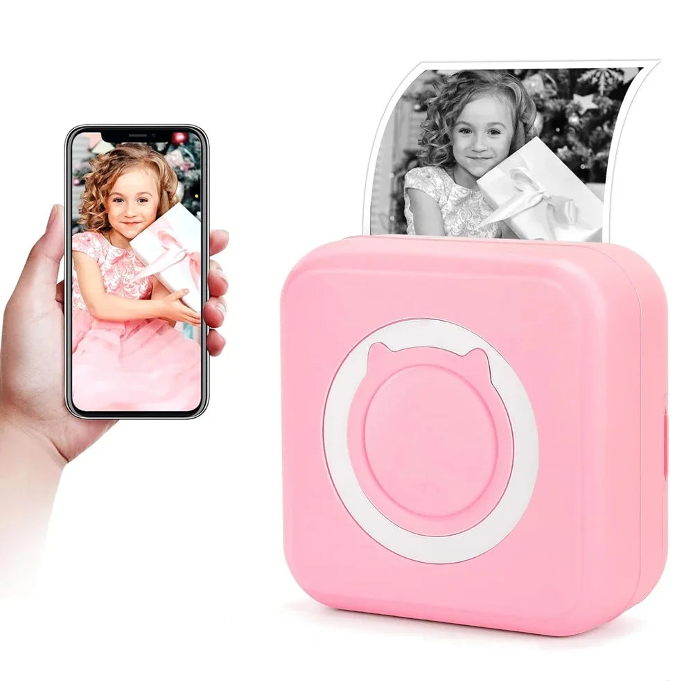 Portable Mini Thermal Printer Wirelessly BT 203dpi Photo Label Memo