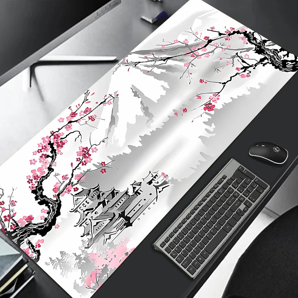 Cherry Blossom Mouse Pad Sakura Japanese Gaming Home Mousepad XXL Keyboard Mat Office Carpet Laptop Mice Pad Desk Accessory