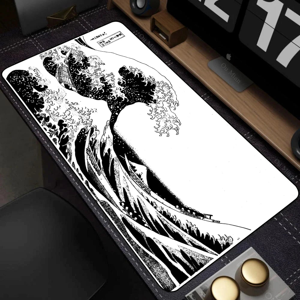 Japanese The Great Wave off Kanagawa Mouse Pad Large Computer Office Game Table Mats XL Rubber HD Gaming Mousepads Long Desk Mat