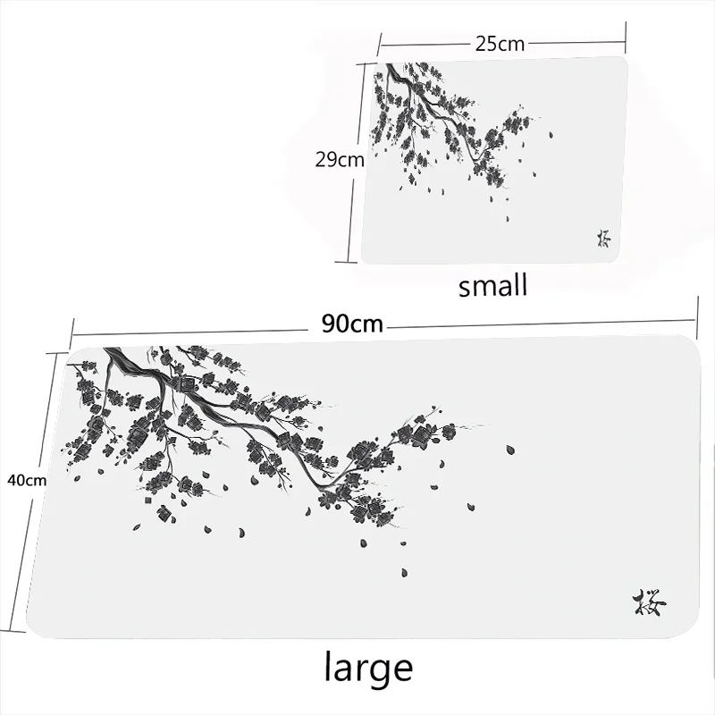 Desk Mat Torii Art Rugs Laptop Gamer Table Cushion Japanese Style Pink Sakura Mouse Pad Black White XXL Gaming Office Mats Large