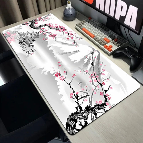 Cherry Blossom Mouse Pad Sakura Japanese Gaming Home Mousepad XXL Keyboard Mat Office Carpet Laptop Mice Pad Desk Accessory