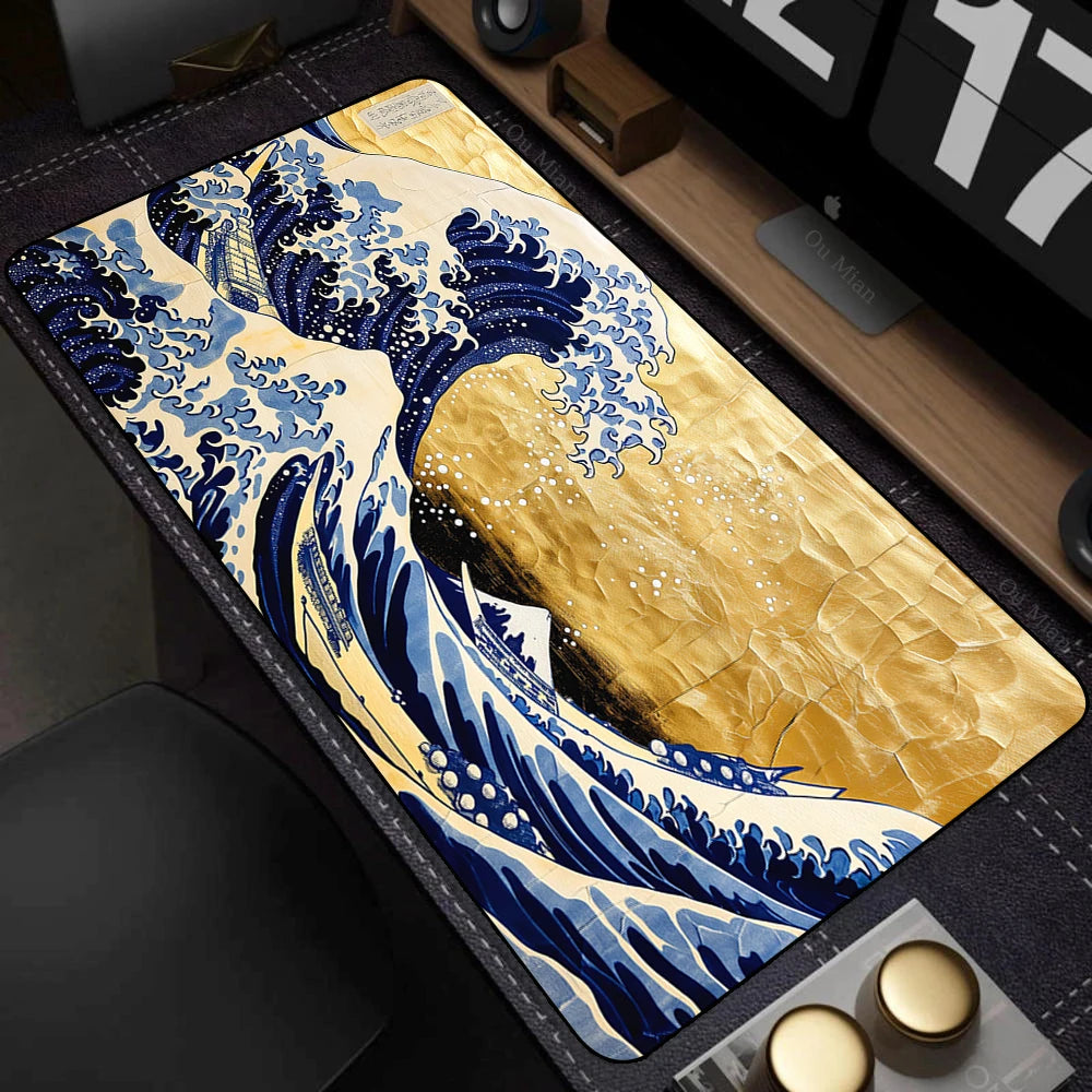 Japanese The Great Wave off Kanagawa Mouse Pad Large Computer Office Game Table Mats XL Rubber HD Gaming Mousepads Long Desk Mat