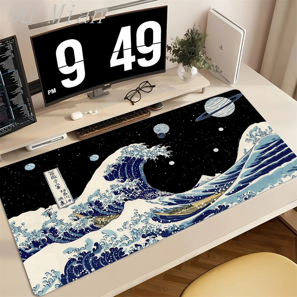 Japanese The Great Wave off Kanagawa Mouse Pad Large Computer Office Game Table Mats XL Rubber HD Gaming Mousepads Long Desk Mat