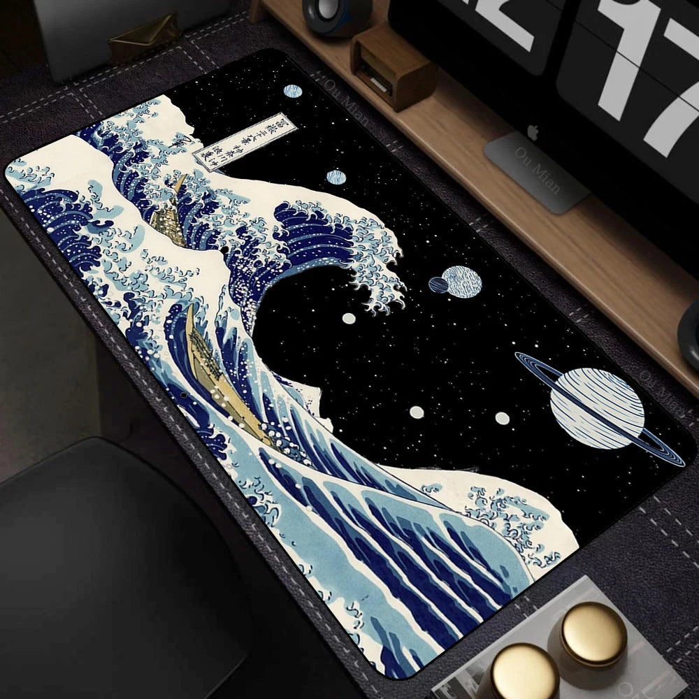 Japanese The Great Wave off Kanagawa Mouse Pad Large Computer Office Game Table Mats XL Rubber HD Gaming Mousepads Long Desk Mat